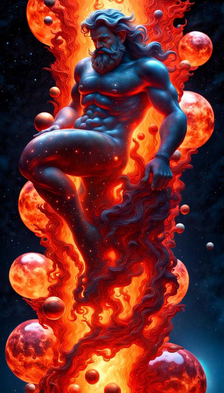 Neptune as Lava Lamp in Space: 3D Render