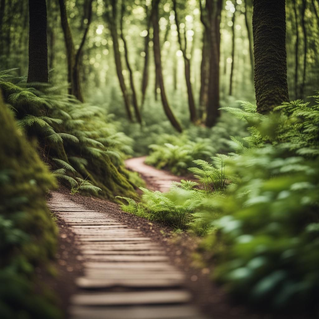 Lush Forest Hiking Trail: Professional Photography