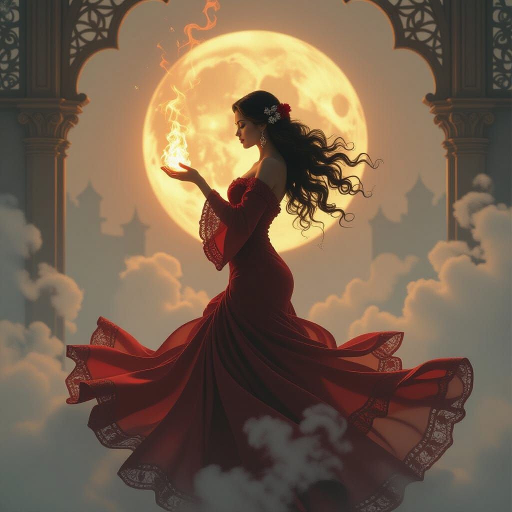Flamenco Flames in Ethereal Fantasy Art