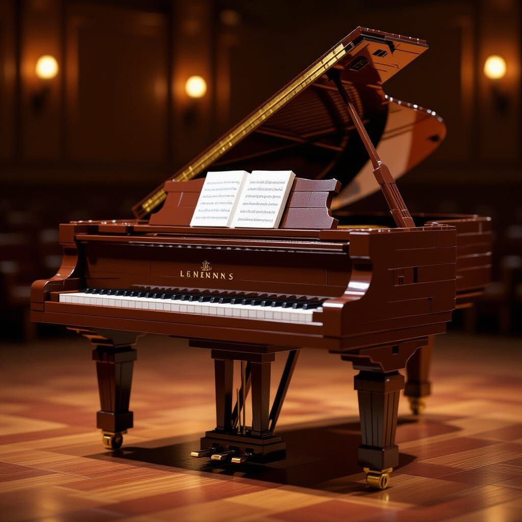 Lego Grand Piano on Stage: Digital Art