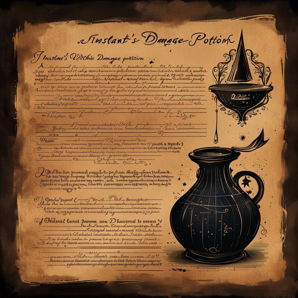 Witch's Notebook Page: Instant Damage Potion