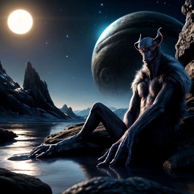 Furred Alien Meditates on Lonely Planet