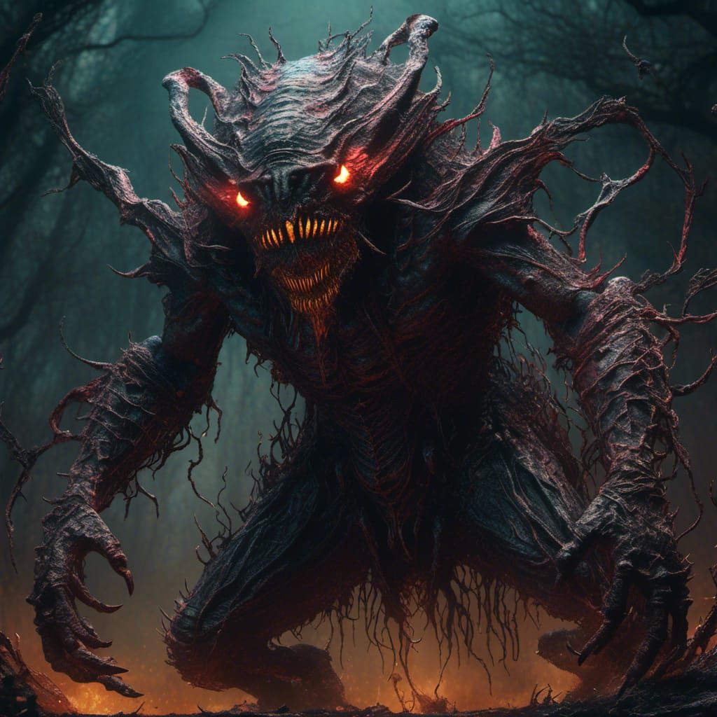 Menacing Stitched Abomination in Hyperrealistic Splash Art