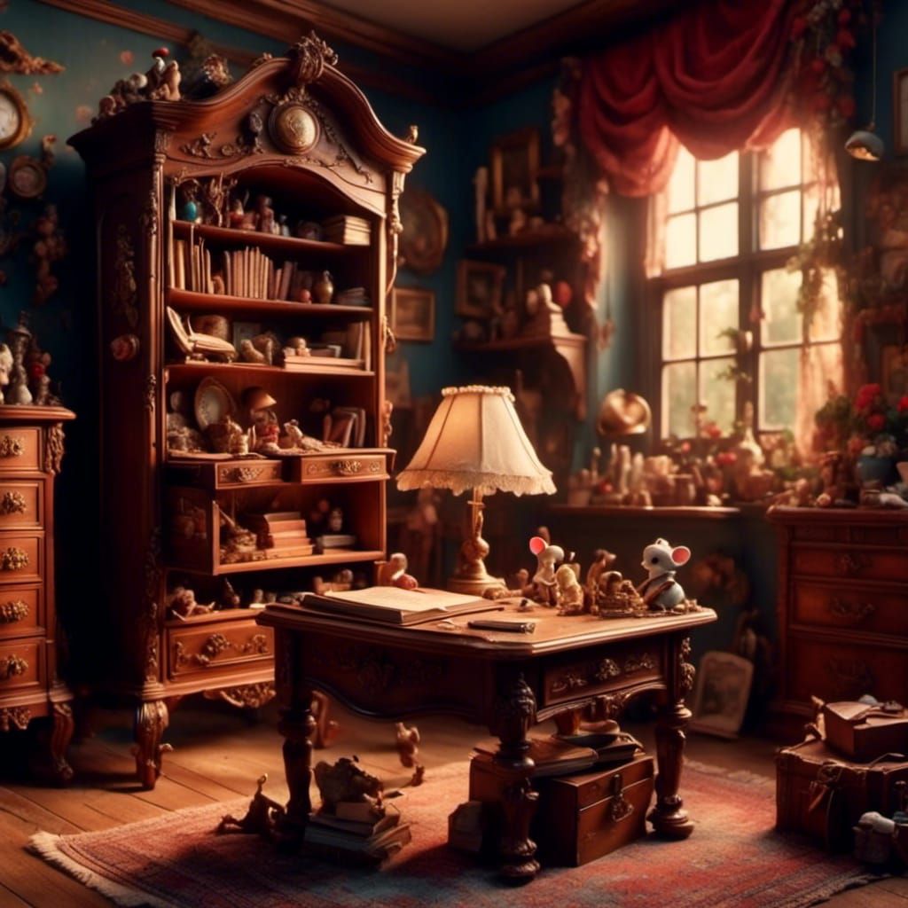 Chibi Belle Talks to Anthropomorphic Armoire in Early Americ...