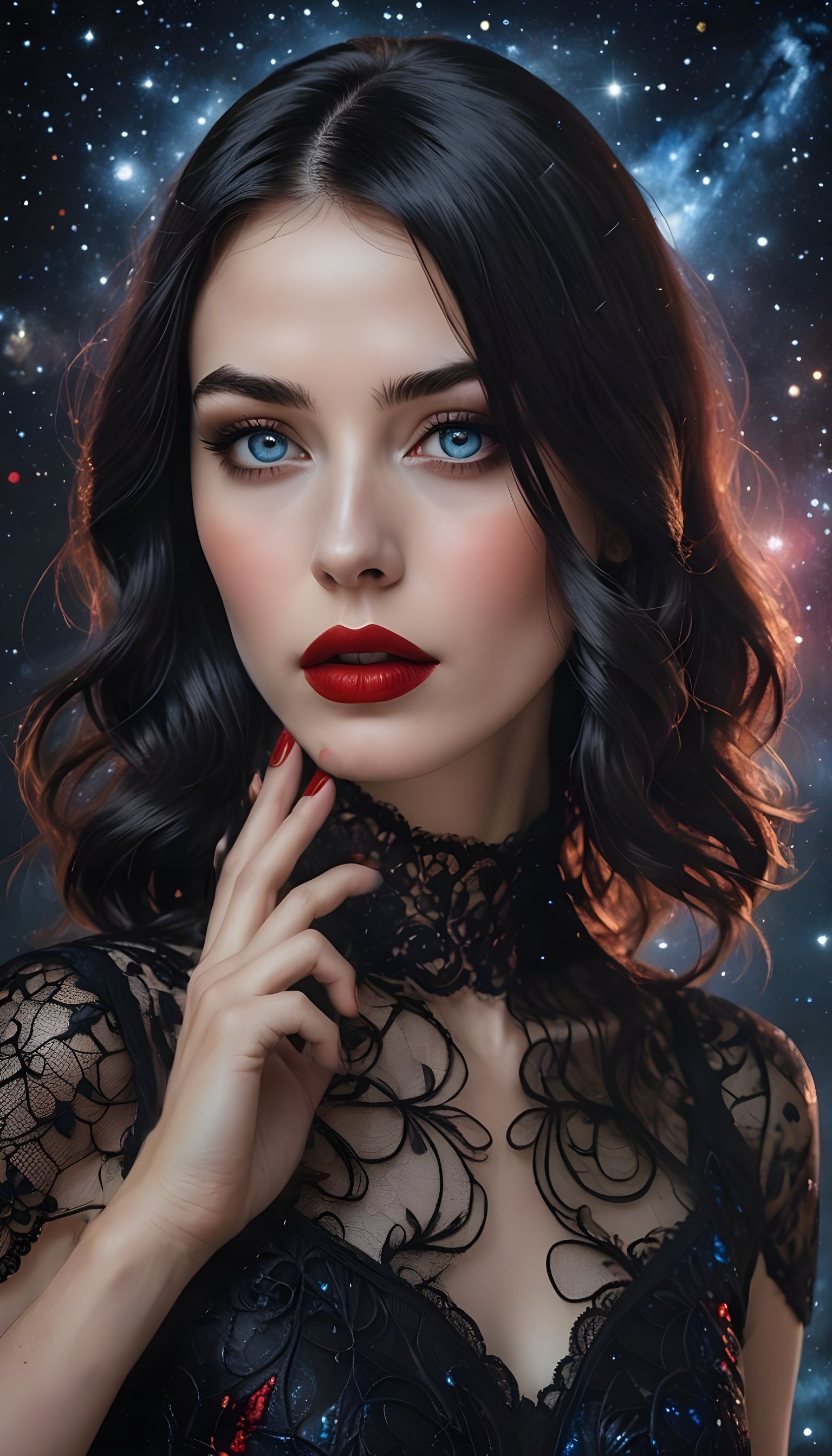 Enchanting Czech Diva in Cosmic Space