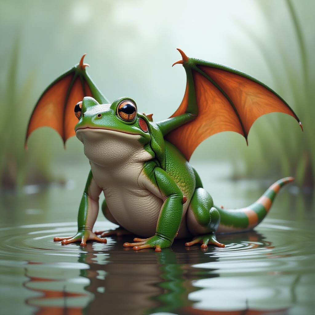 Winged Scorpion-Tailed Frog in Welsh Swamp