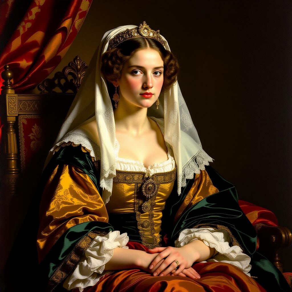 Esther Prepares to Confront Haman, in Dutch Golden Age Style