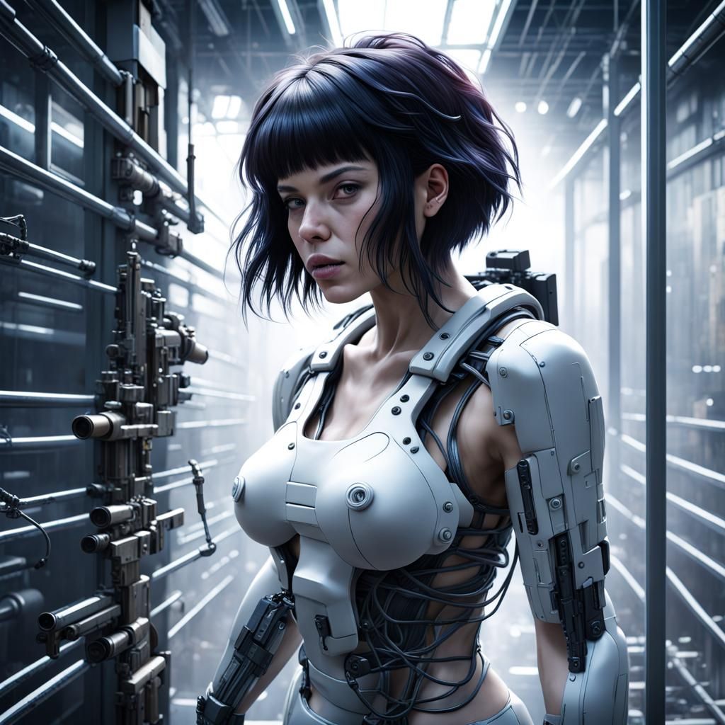 Ghost in the Shell Character in Realistic Style
