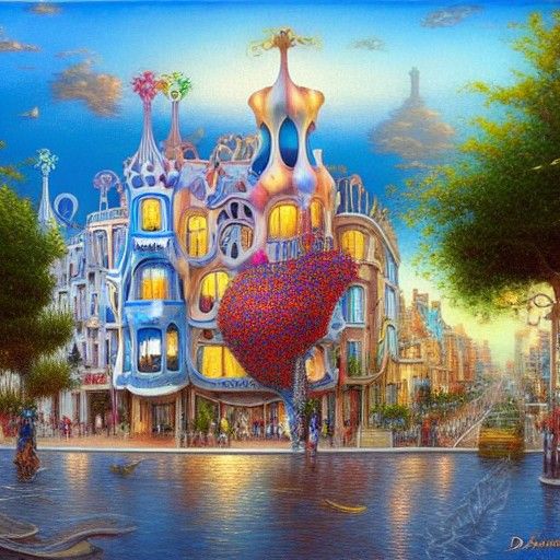 Casa Batlló in Surrealist Style