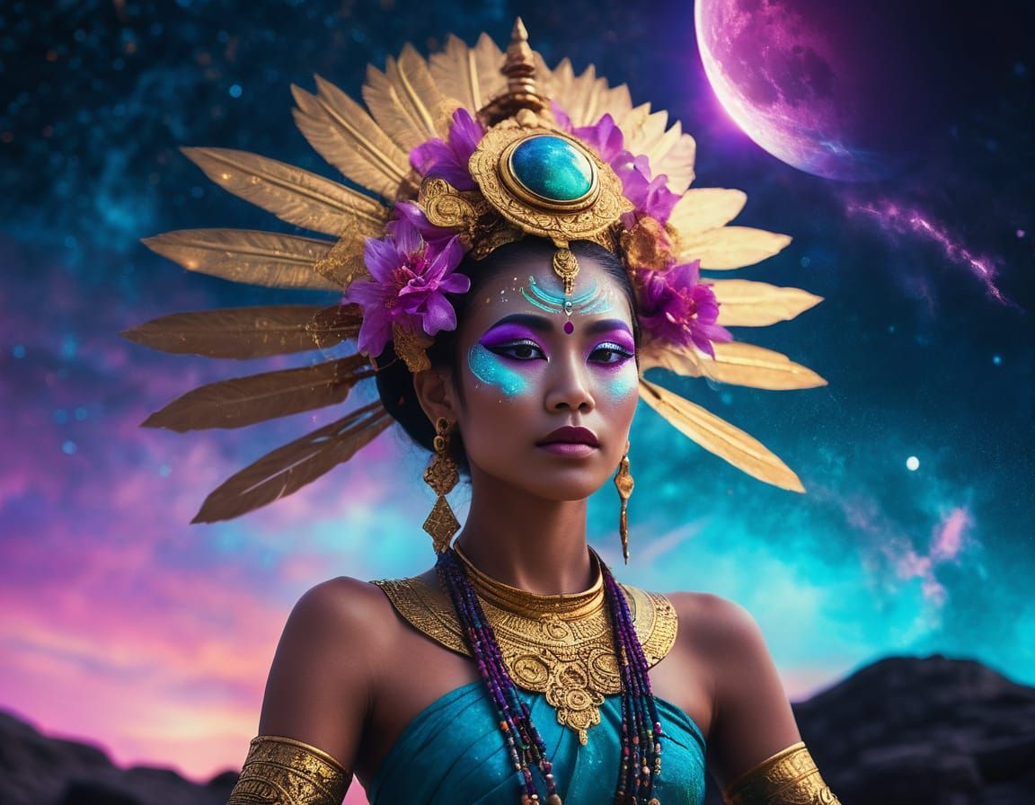 Balinese Cosmic Goddess on the Lunar Surface