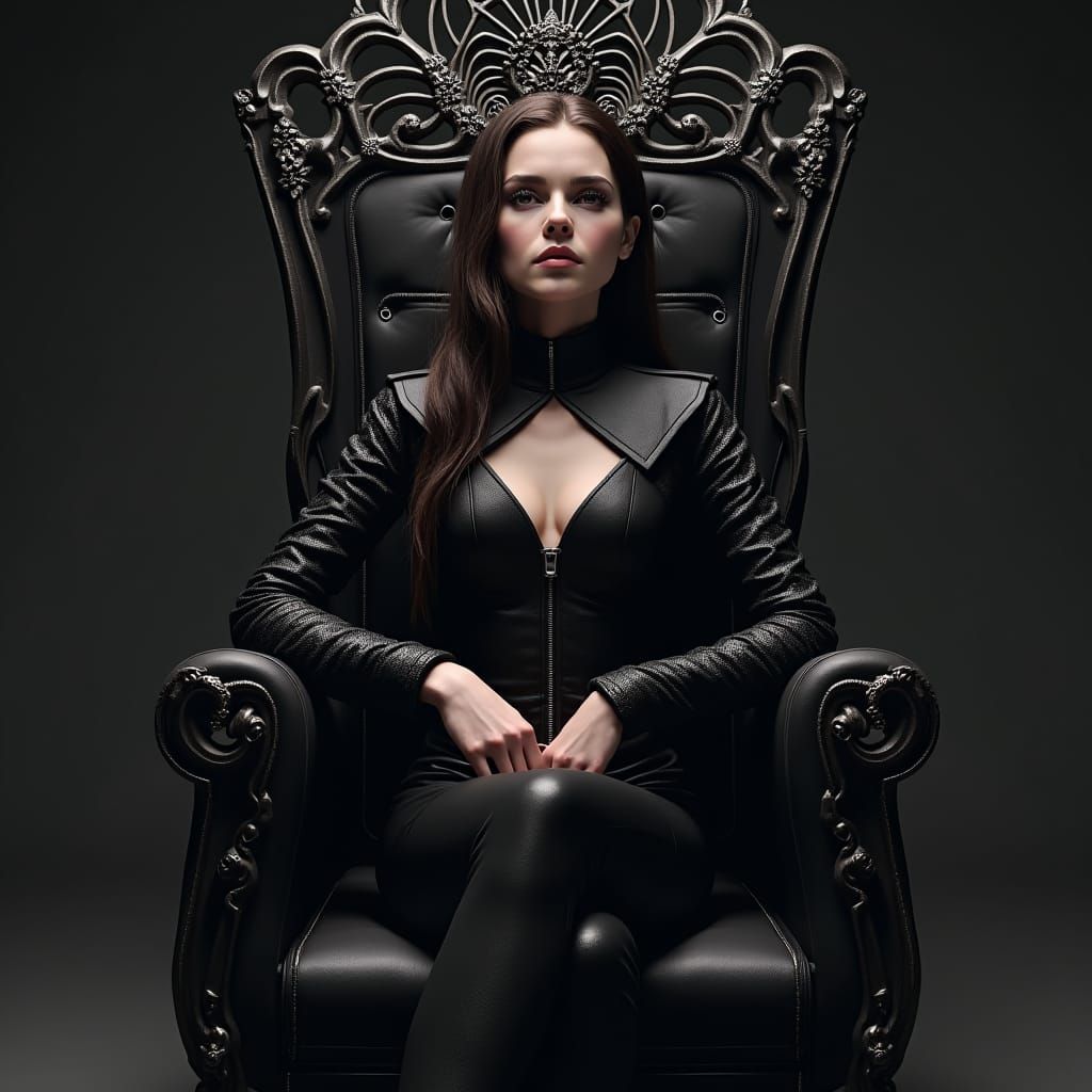Gothic Demoness Emma Watson on Prada Throne