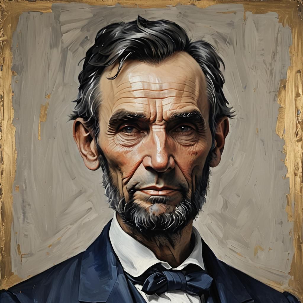 Modern Portrait of Abraham Lincoln in Blue Suit
