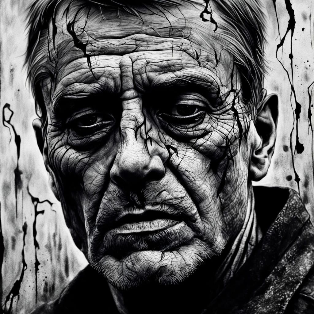 Haunting Portrait of Emotional Turmoil in Hyper-Detailed Cha...