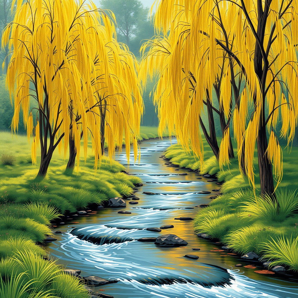 Serene Brook Flows Through Lush Landscape