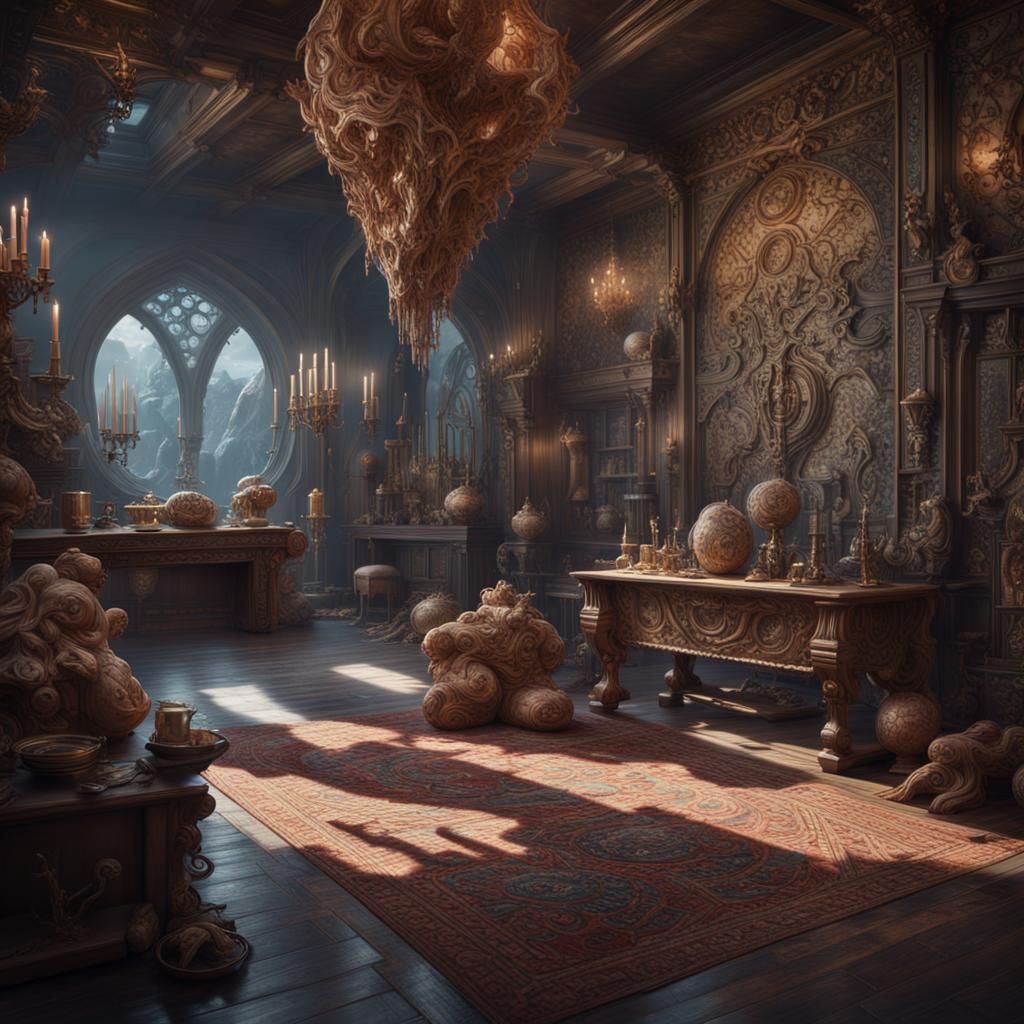 Imaginative scenes featuring a rich array of tactile element...