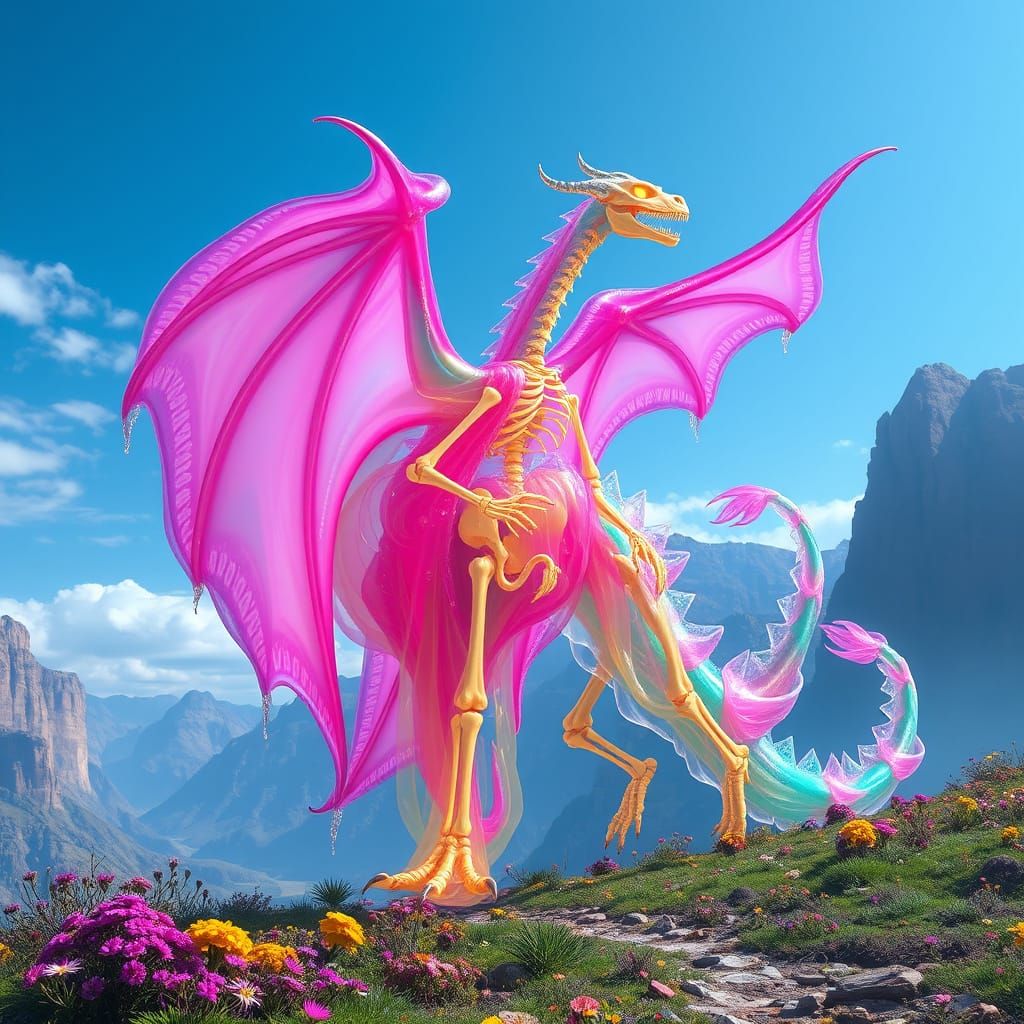 Shimmering Slime Dragon in Rainbow Valley