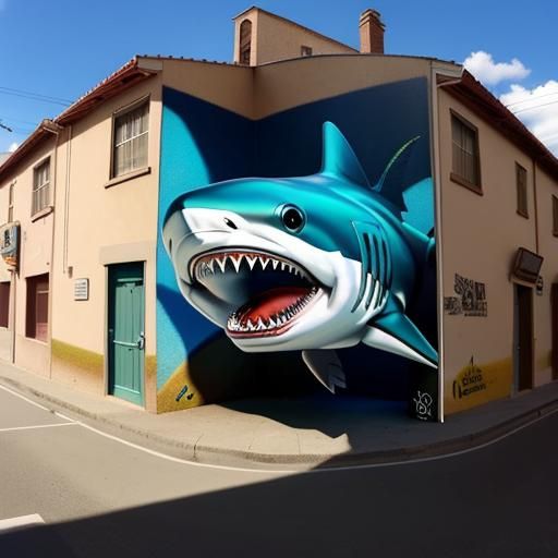 Amazing 3D Shark Street Art by Carlos Alberto GH