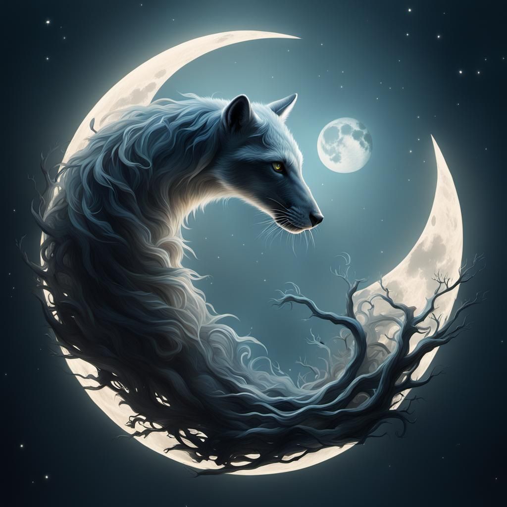 Ethereal Moon Glow in Minimalist Style