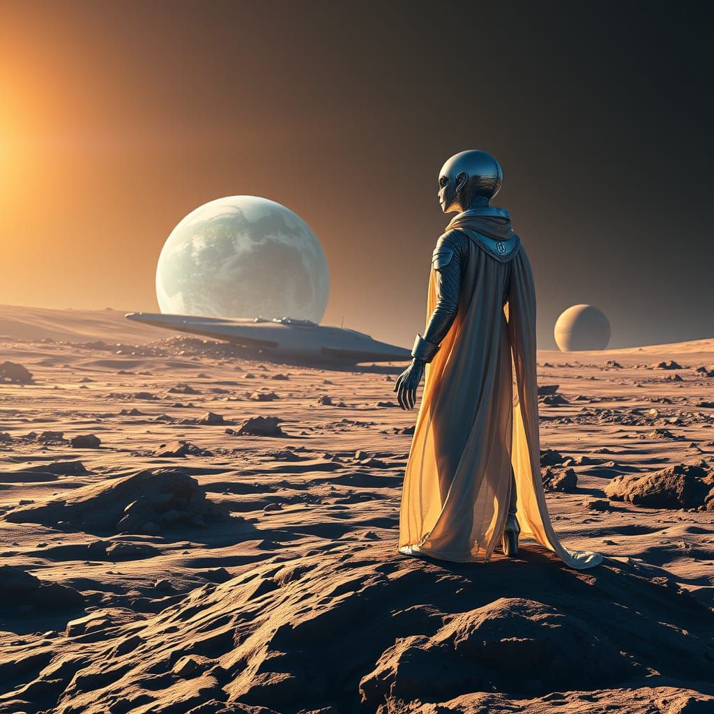 Moonlit Longing: An Alien's Gaze on a Distant Earth