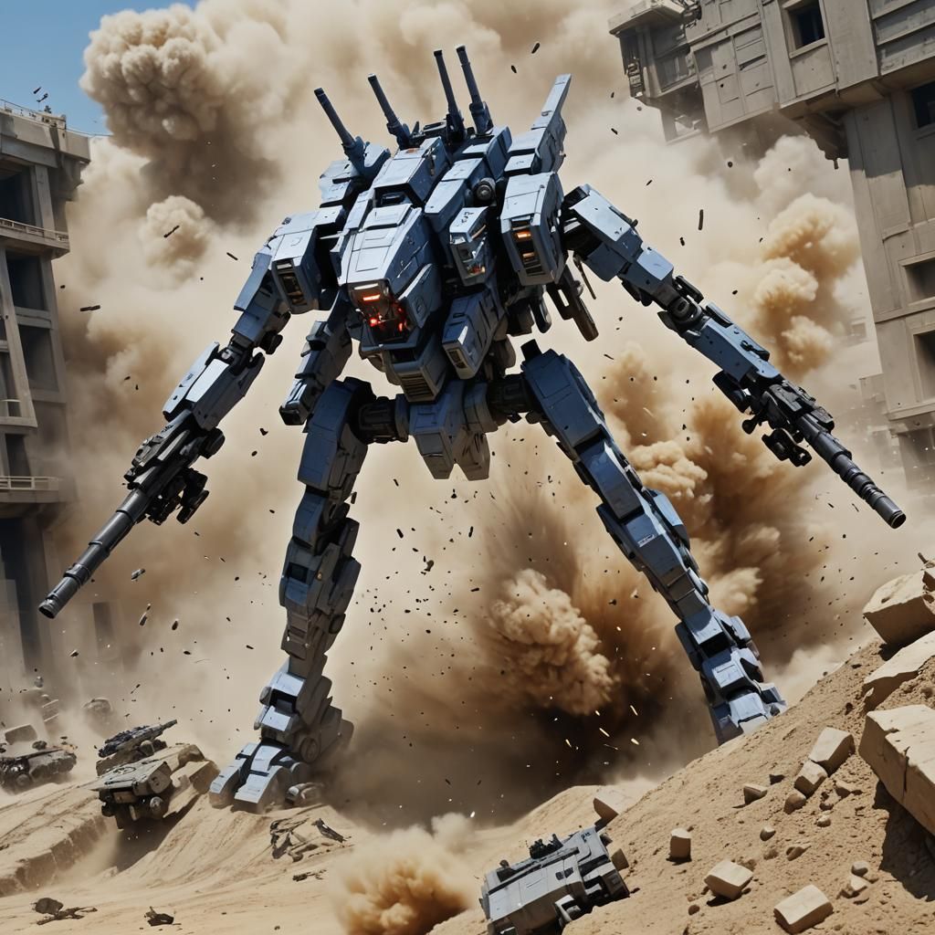 Dynamic Zoid on Battlefield with Cannons and Guns