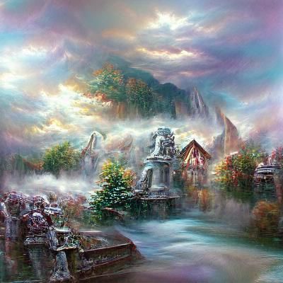 Ethereal Valhalla Fantasy Landscape