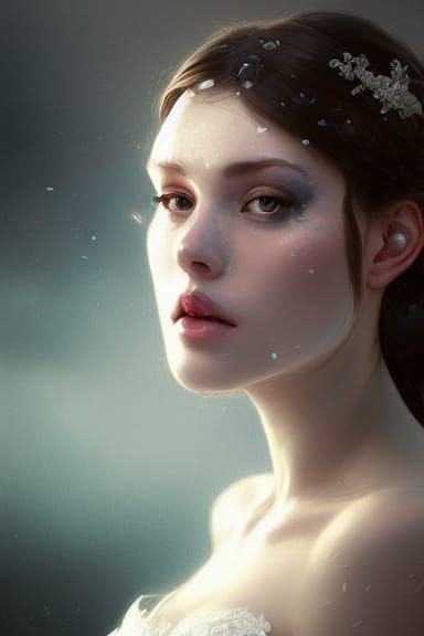 Elegant Bridal Lingerie Portrait in Hyperrealism