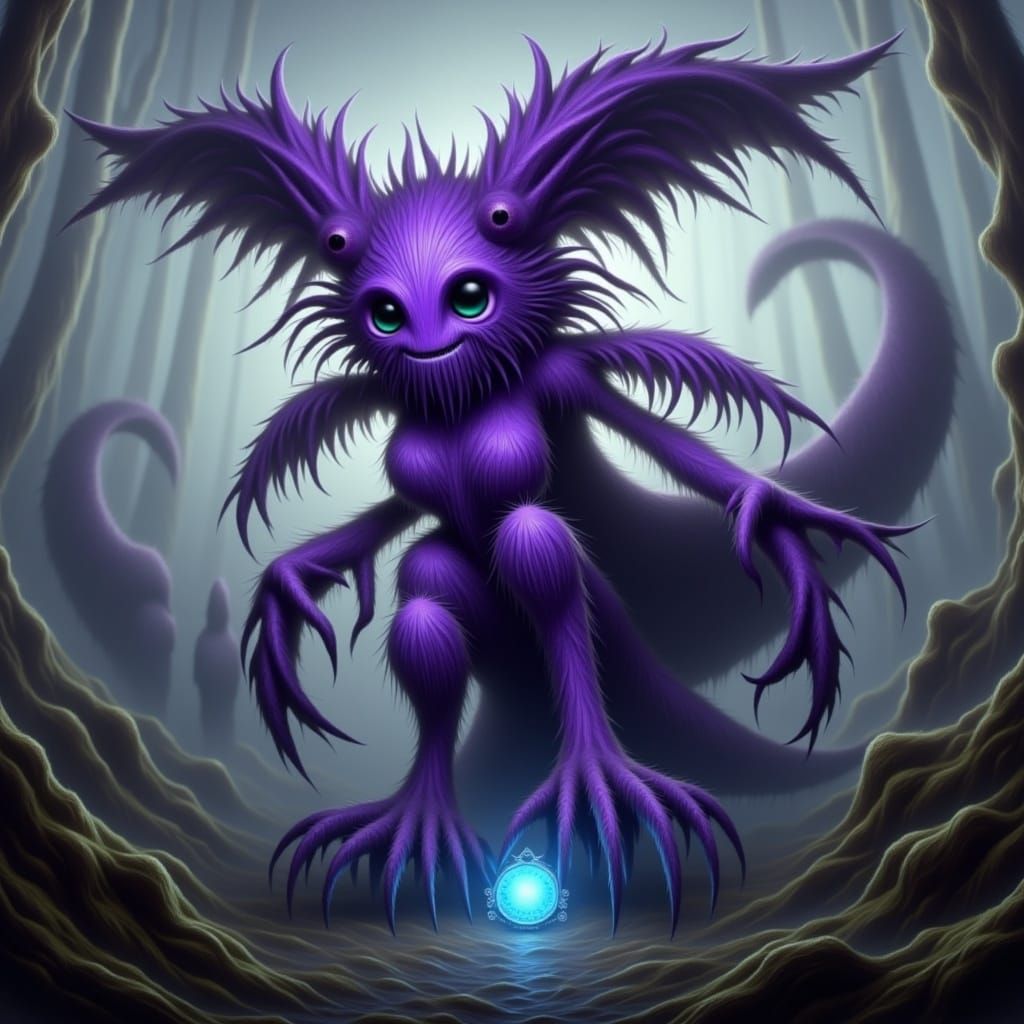 Ethereal Lilith Wisp Creature in Abstract Style