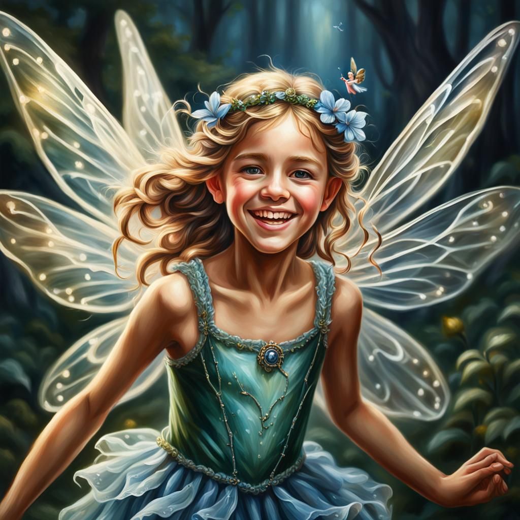 Beautiful Fairy in Hyperrealistic Oil Painting