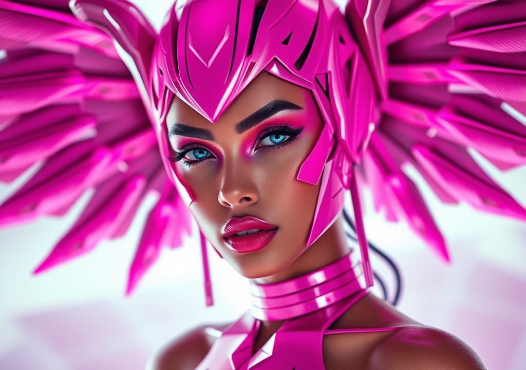 Exotic Supermodel Amazon in Pink Elegance