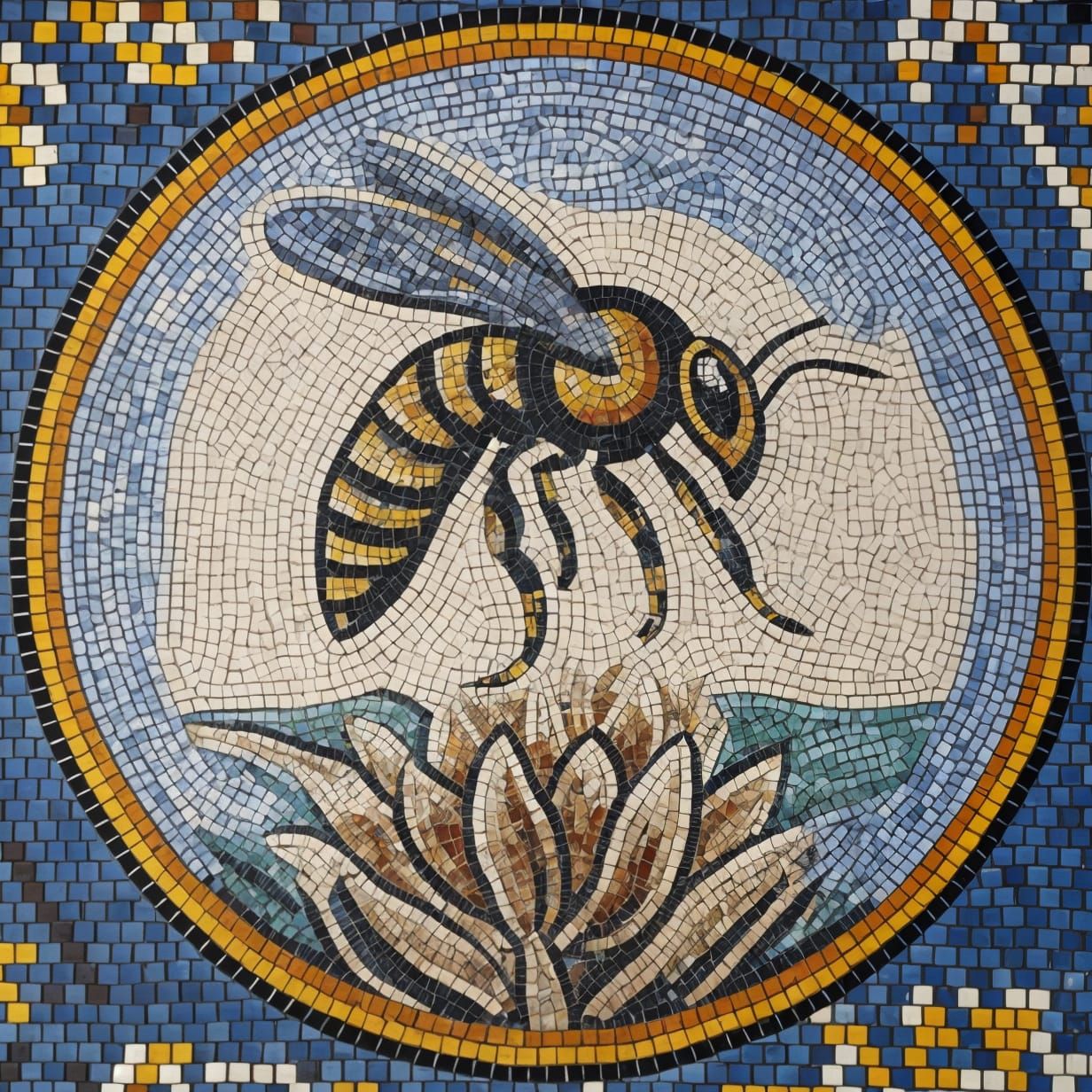 Ethereal Honey Bee in Ornate Mosaic