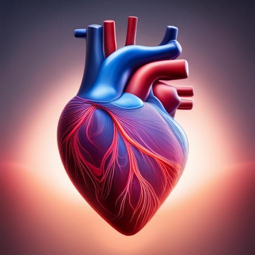 Hyperrealistic Human Heart Splash Art
