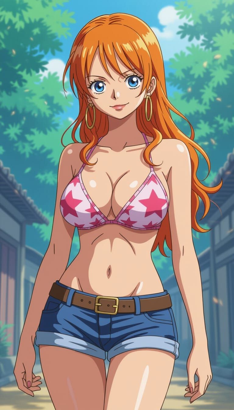 Nami from One Piece in Anime Style