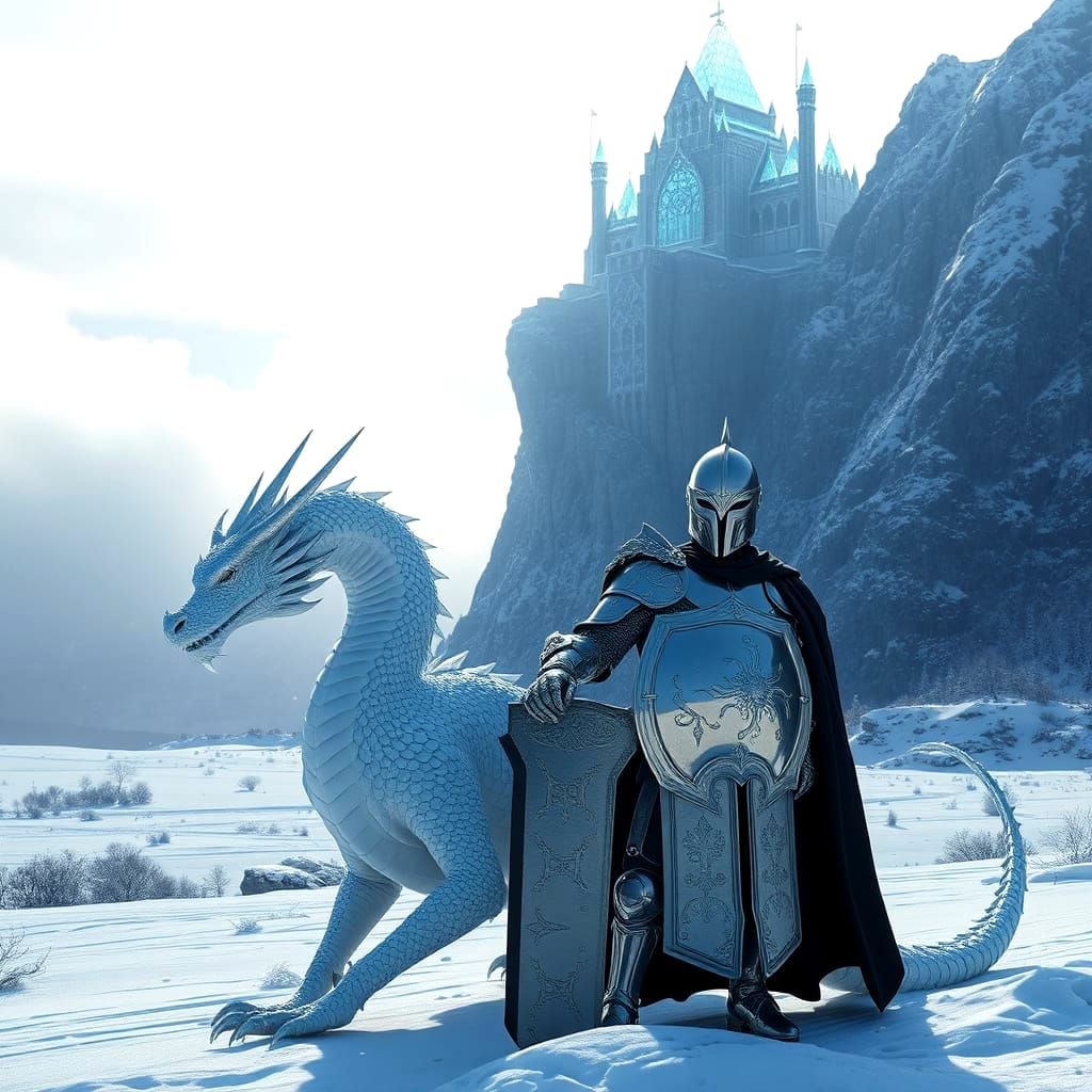 Winter Landscape with Dragon and Glass Castle