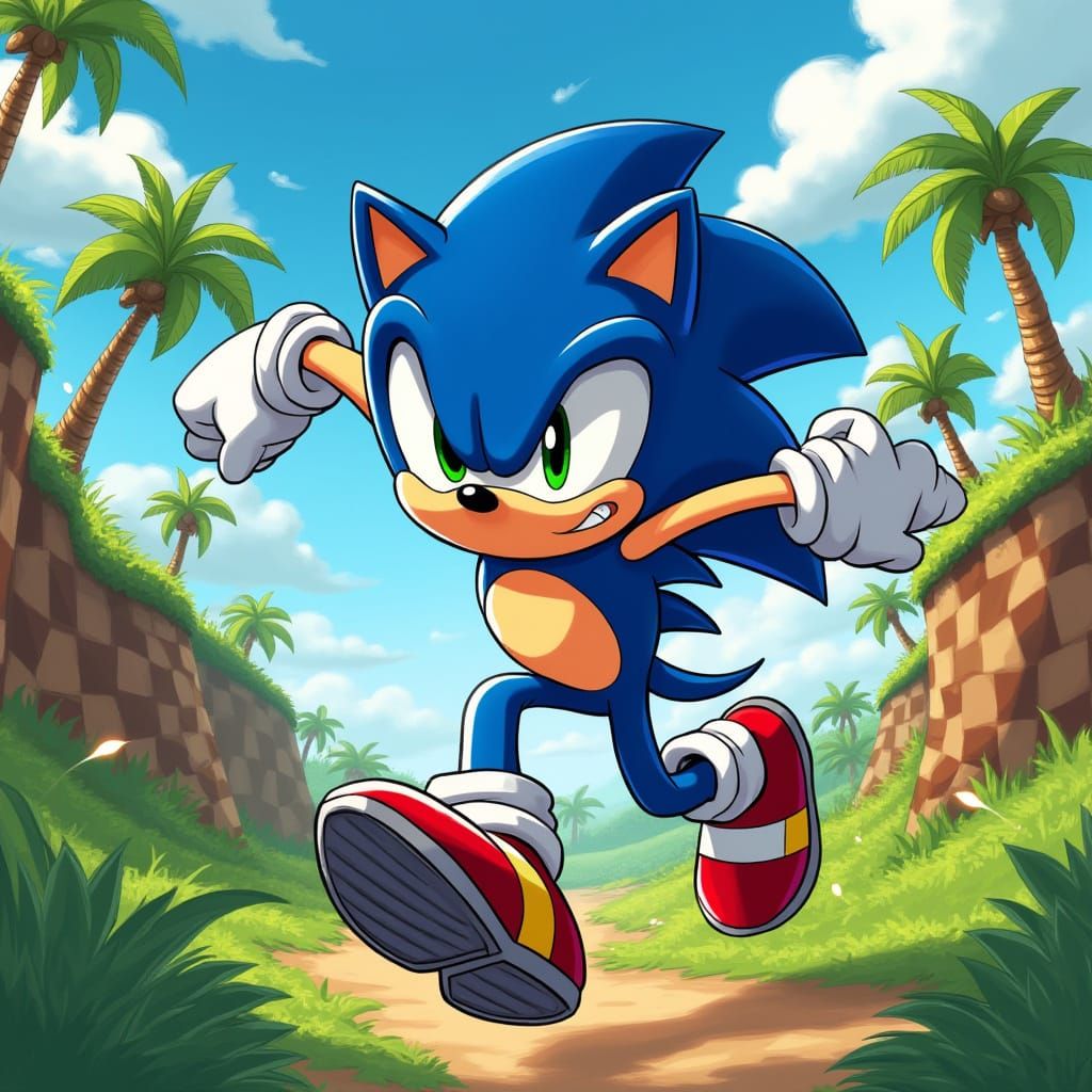 Sonic the Hedgehog Rides Through Green Hill Zone in Classic ...