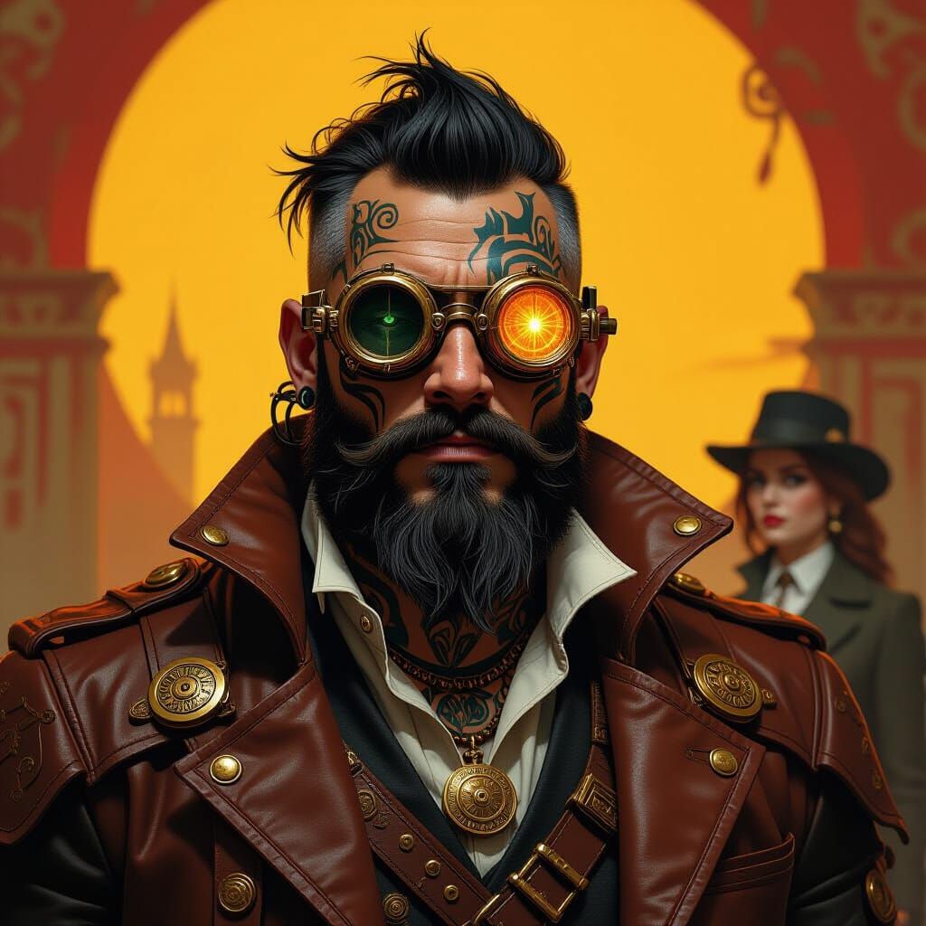 Steampunk Maori Prince in Photorealistic Style