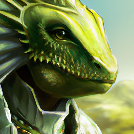 Lizard Warrior Portrait in Detailed Fantasy Art Style