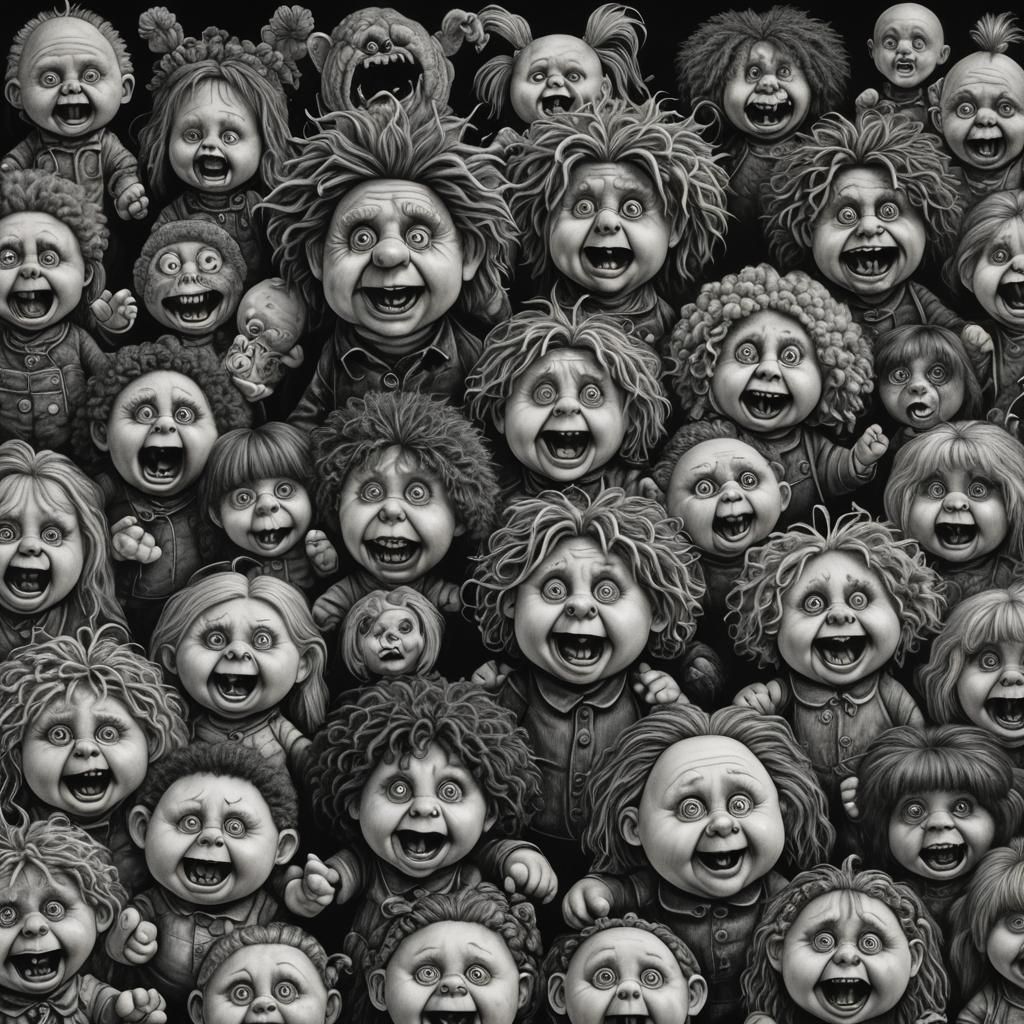 Cabbage Patch Kids in Tim Burton Horror Style