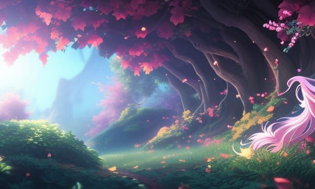 Mystical Anime Key Visual with Stars and Sparkles