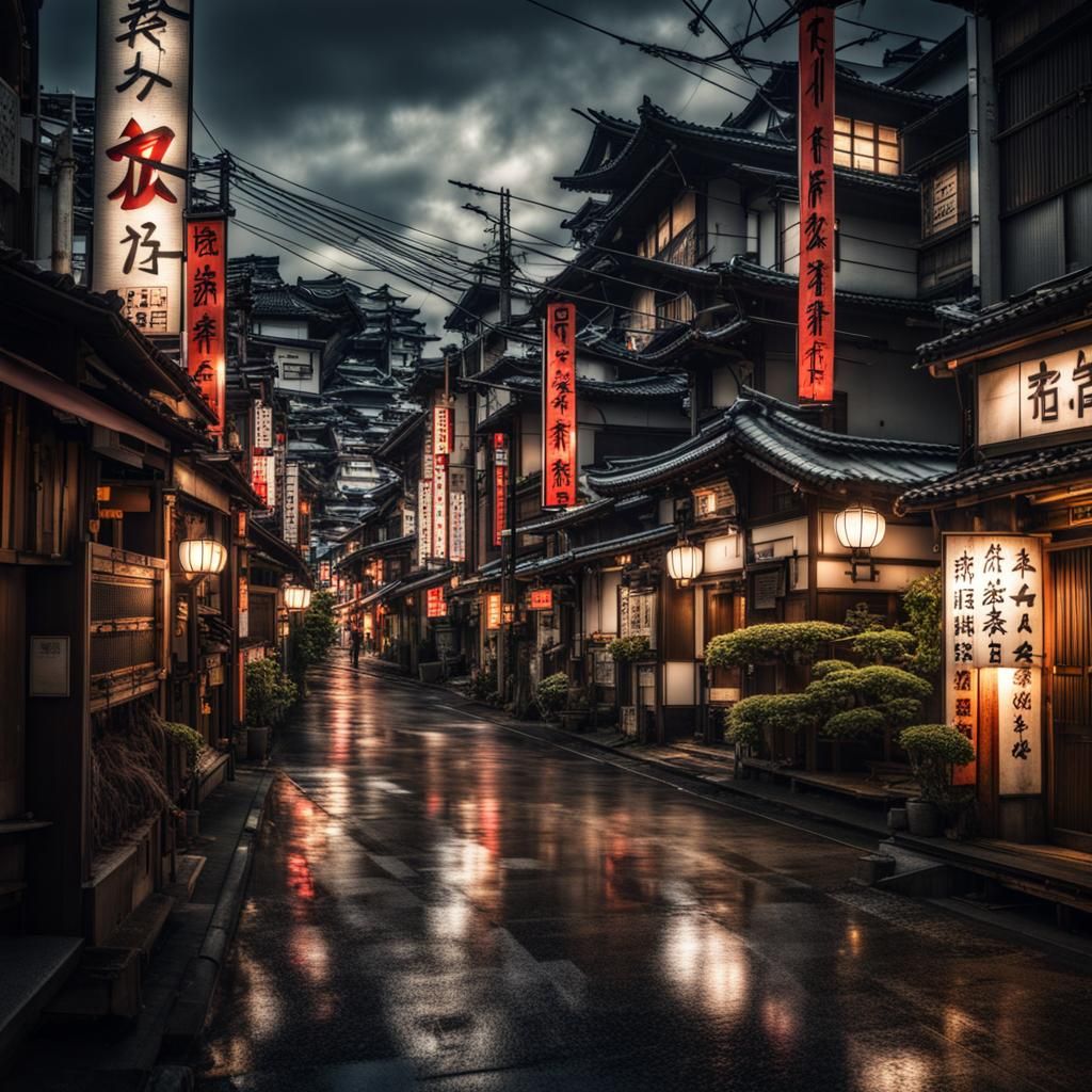Hyperrealistic Japanese Cityscape in High Definition