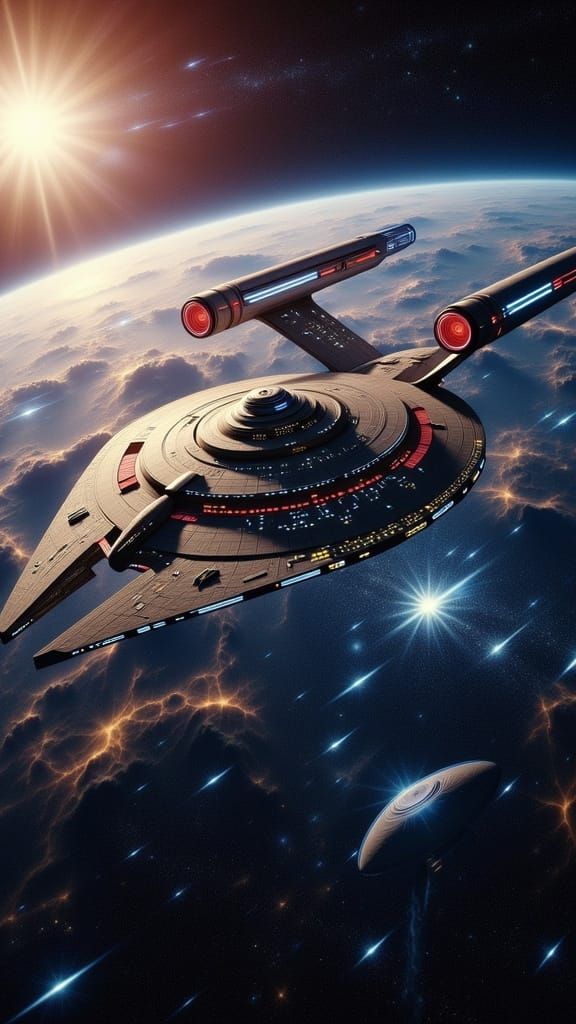 Millennium Falcon and USS Enterprise Hybrid Starship