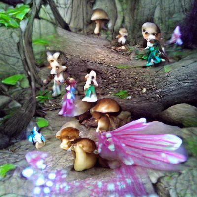 Enchanted Fairy Gathering in Mushroom Grove
