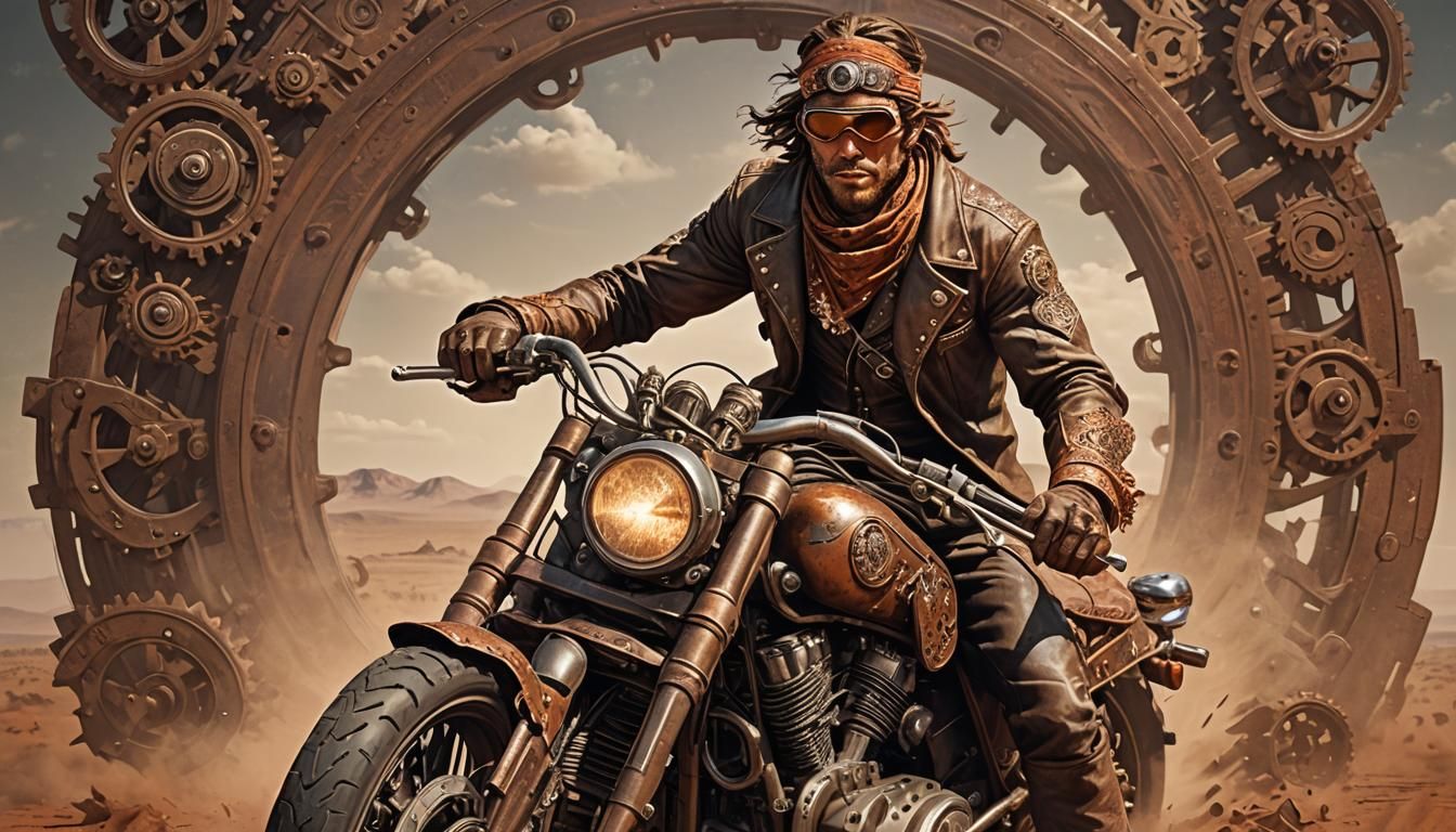 Steampunk biker