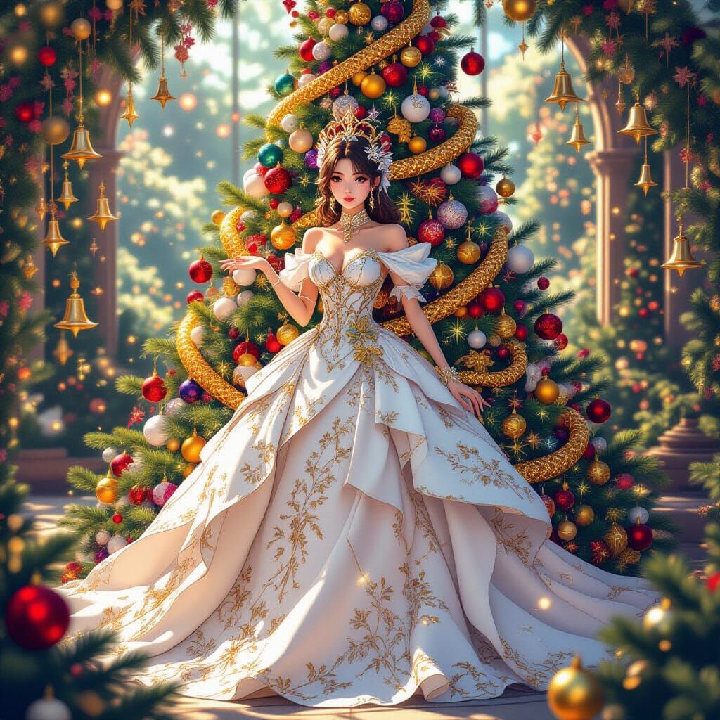 Elegant Woman with Snake in Anime Style