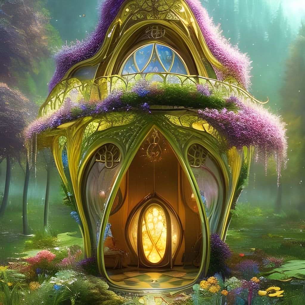 Magical Fairy House in Art Nouveau Style