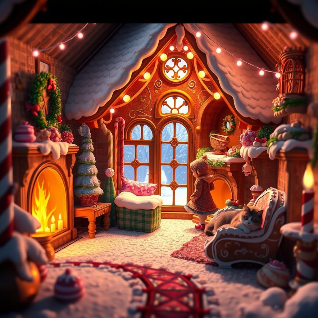 Gingerbread Winter Wonderland Scene