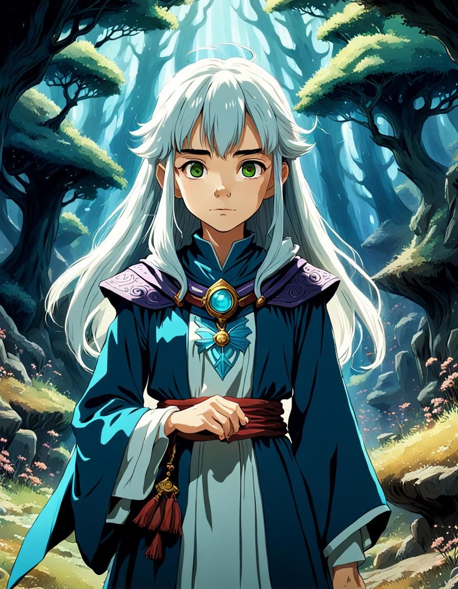 Anime Sorceress in Miyazaki Style: 8k Concept Art