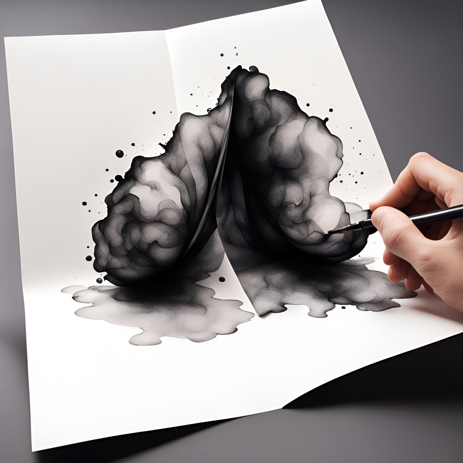 Abstract Inkblot Art: Symmetrical Ink Drawing