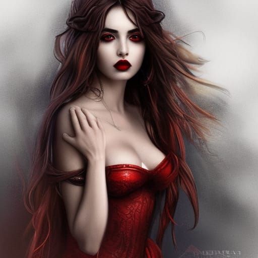 Dark Fantasy Princess Portrait in Digital Painting Style