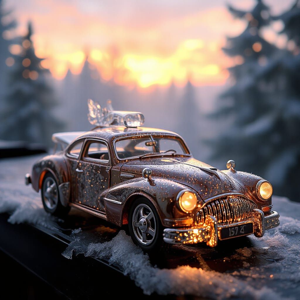 Glass car ornament fae surealism