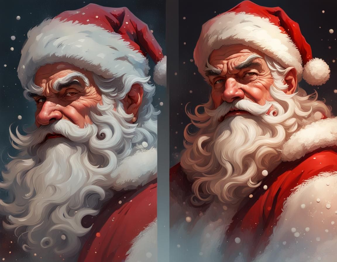 Santa Claus Portrait in Fantasy Art Style